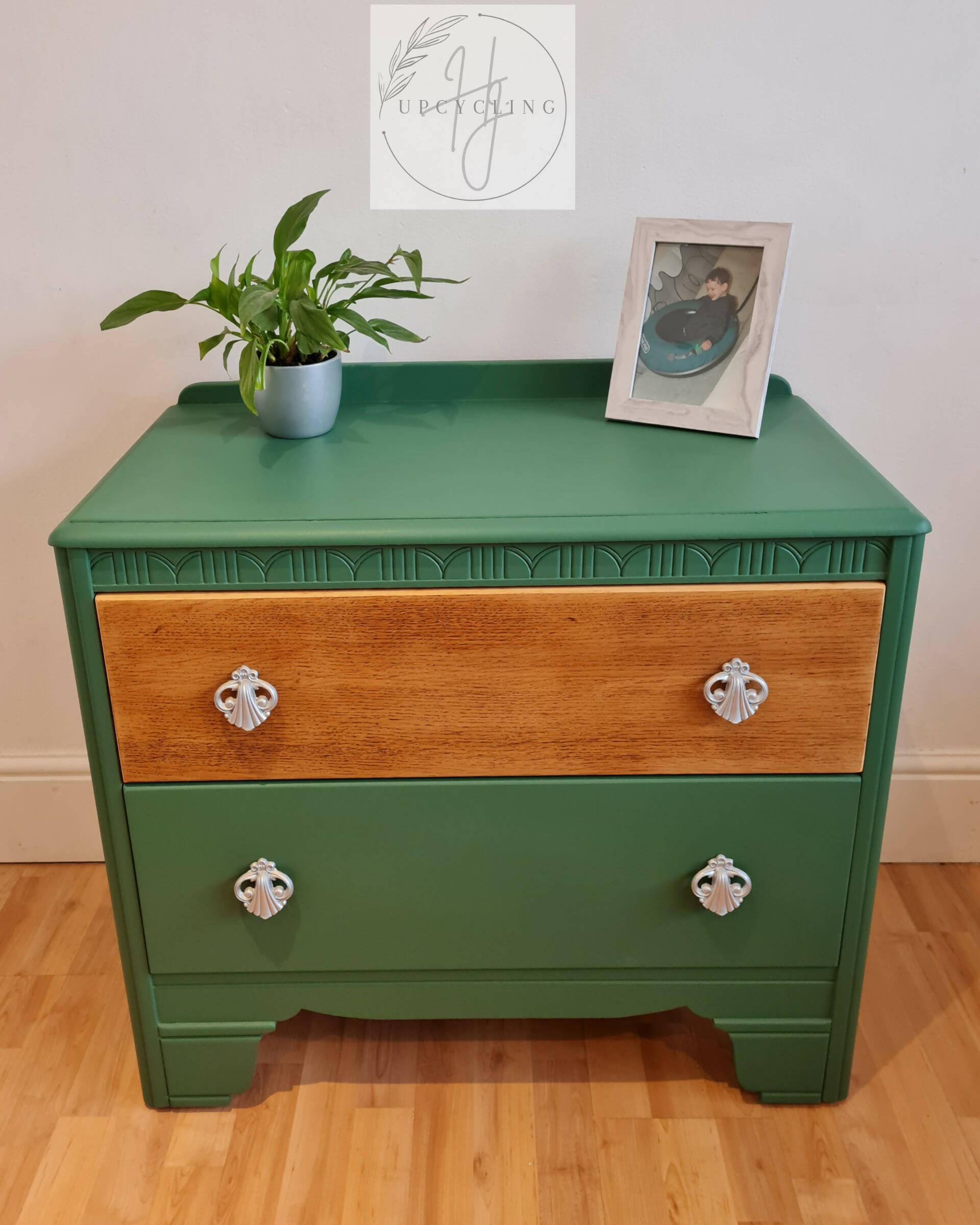 Harris Lebus Green Vintage Chest of skuffer / Small Bedroom skuffer - Image 2